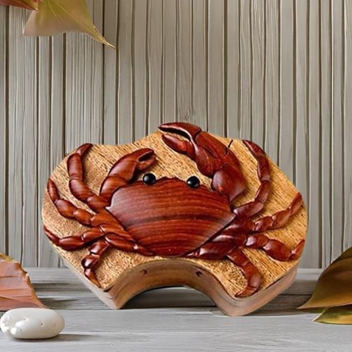 Crab handcrafted carved - crab,